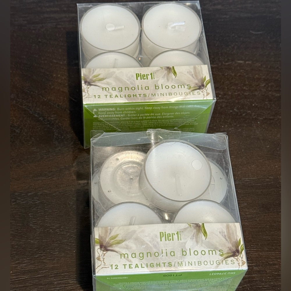 Vintage Pier 1 Magnolia Blooms Scented Tea Lights Lot - 23 Total New